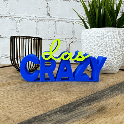 3D Schriftzug das CRAZY aus PLA als kreative Geschenkidee, Teenager Geschenk zu Weihnachten oder Geburtstag