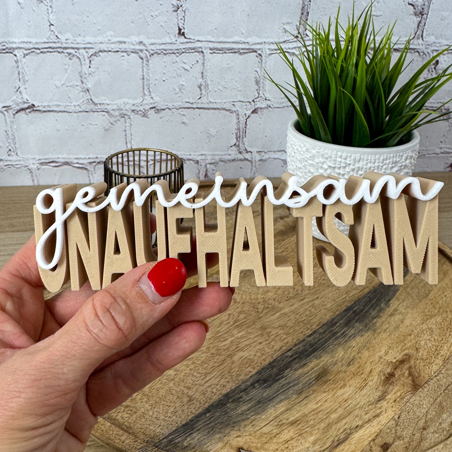 3D Schriftzug gemeinsam unaufhaltsam