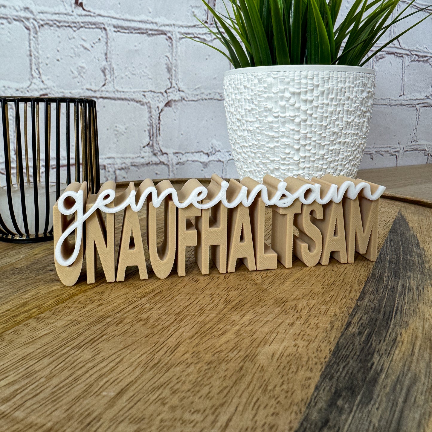 3D Schriftzug gemeinsam unaufhaltsam