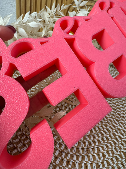 3D Schriftzug Good Vibes Rosa-Neongelb – B-Ware