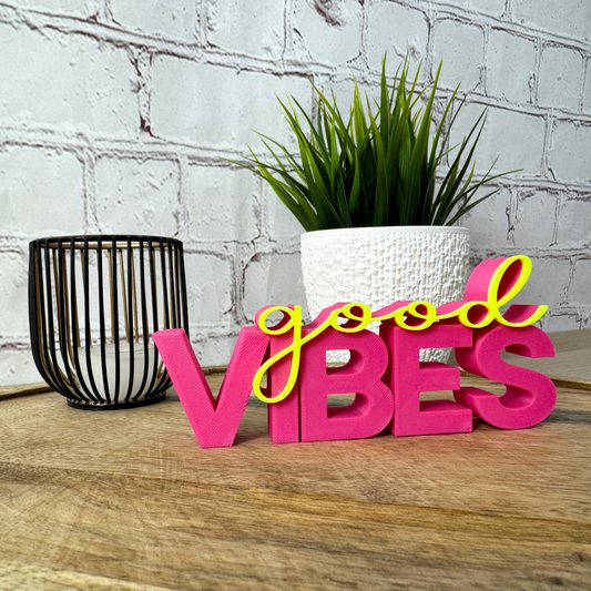 3D Schriftzug good Vibes - Statement Spruch als Dekoration