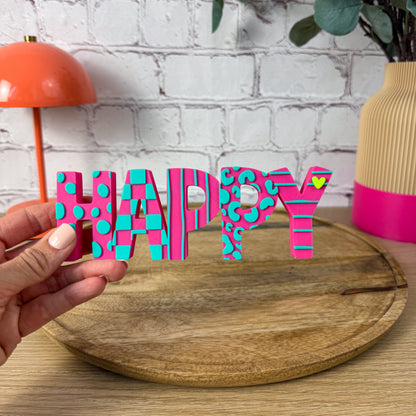 3D Schriftzug Happy