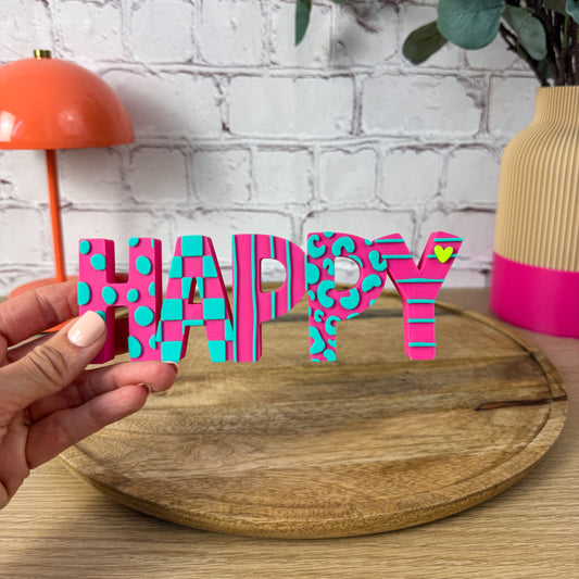 3D Schriftzug Happy