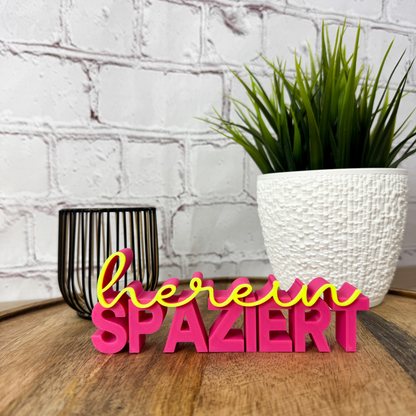 3D Schriftzug herein spaziert - Dekorativer Schriftzug zum Einzug