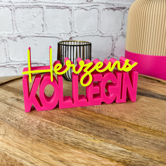 3D Schriftzug Herzens Kollegin