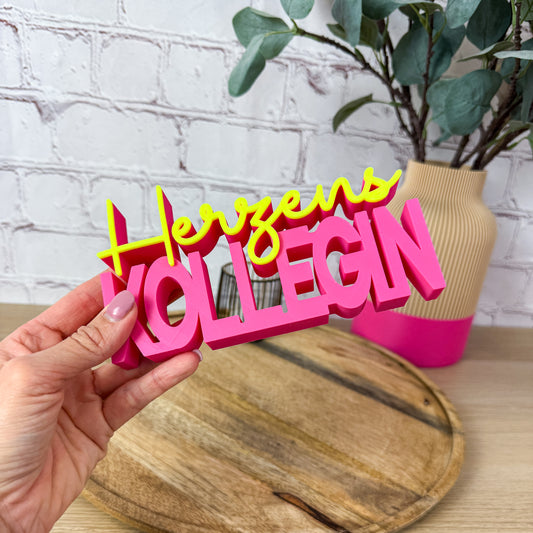 3D Schriftzug Herzens Kollegin