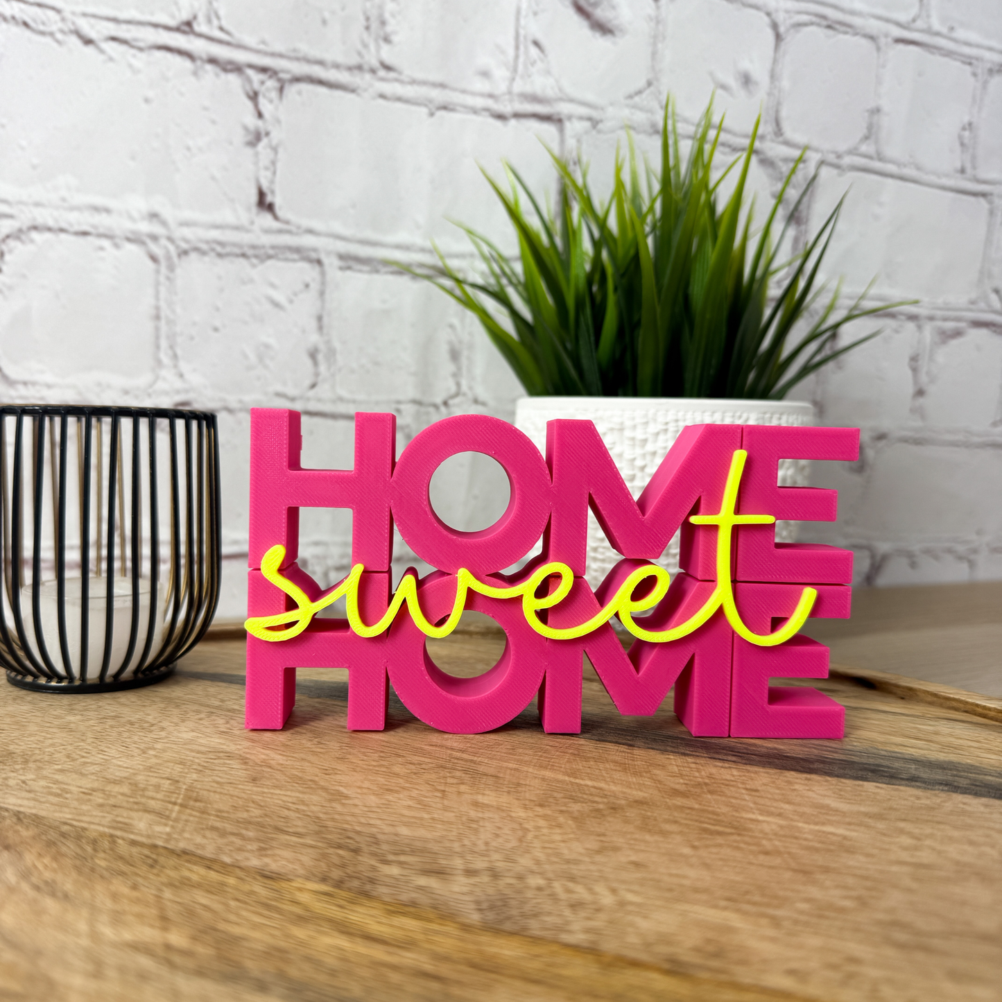 3D Schriftzug „home sweet home“ aus PLA, liebevolle Dekoidee für den Umzug oder Hauswarming