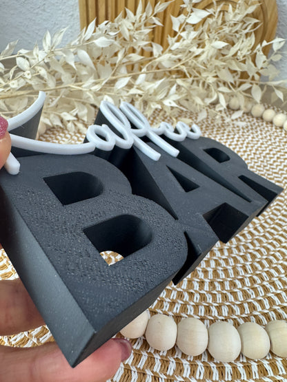 3D Schriftzug Kaffee Bar Schwarz-Weiß – B-Ware