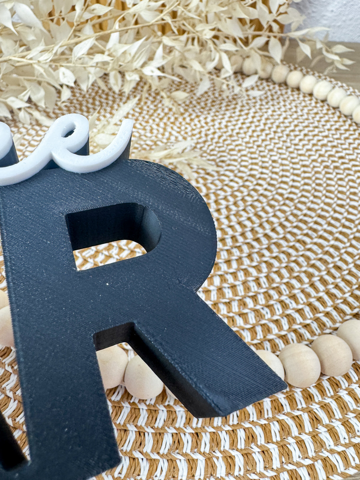 3D Schriftzug Kaffee Bar Schwarz-Weiß – B-Ware