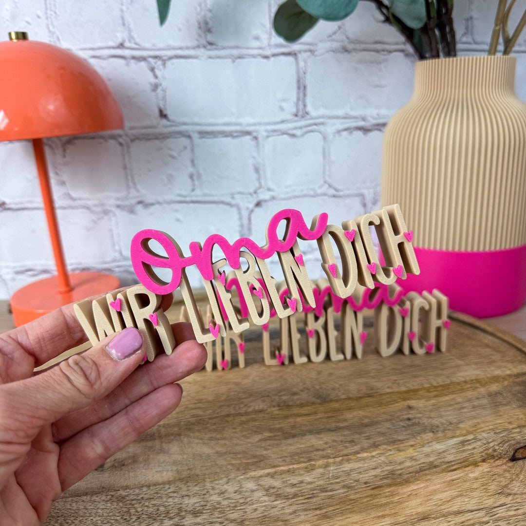 3D Schriftzug Oma Wir lieben dich