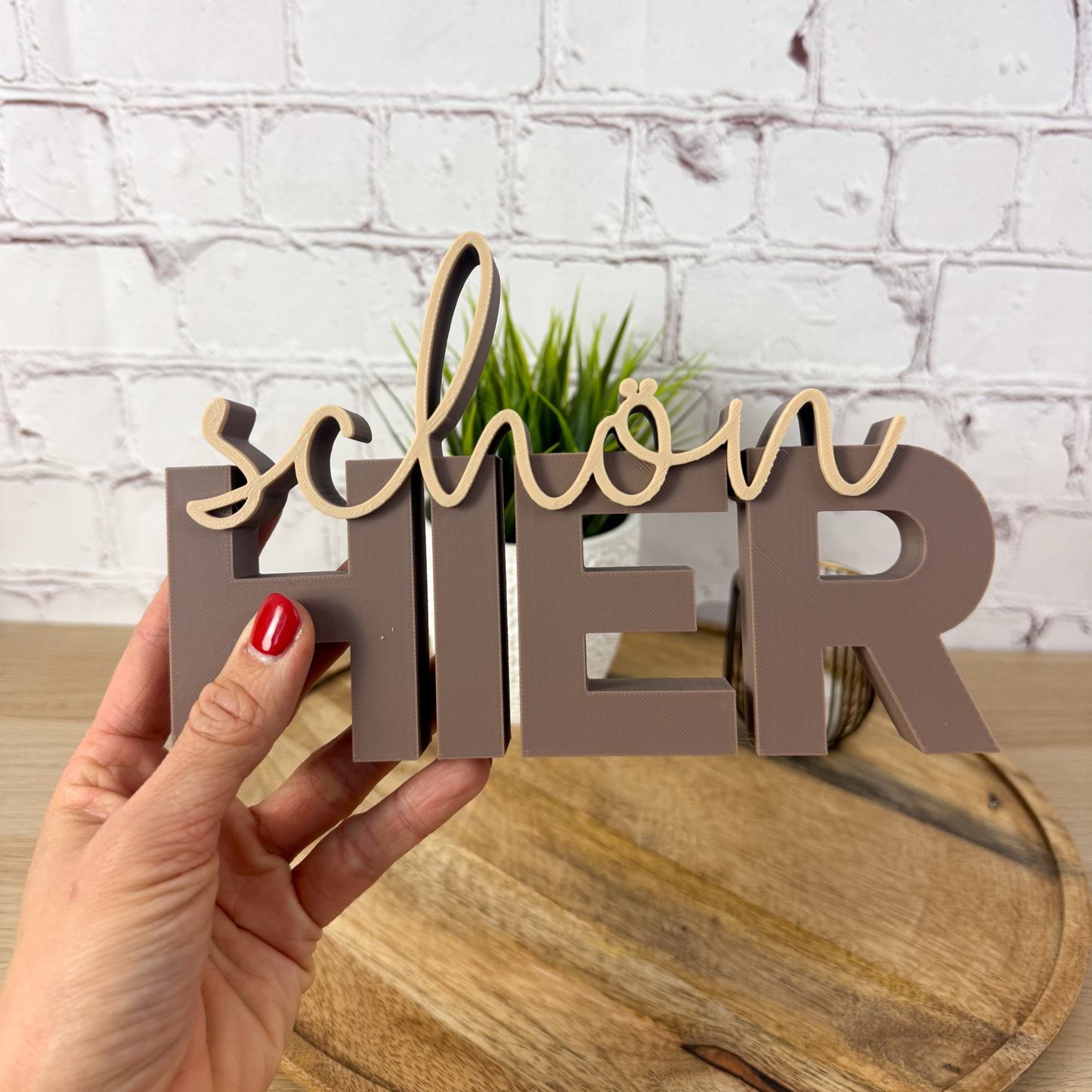 3D Schriftzug schön hier