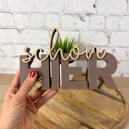3D Schriftzug schön hier