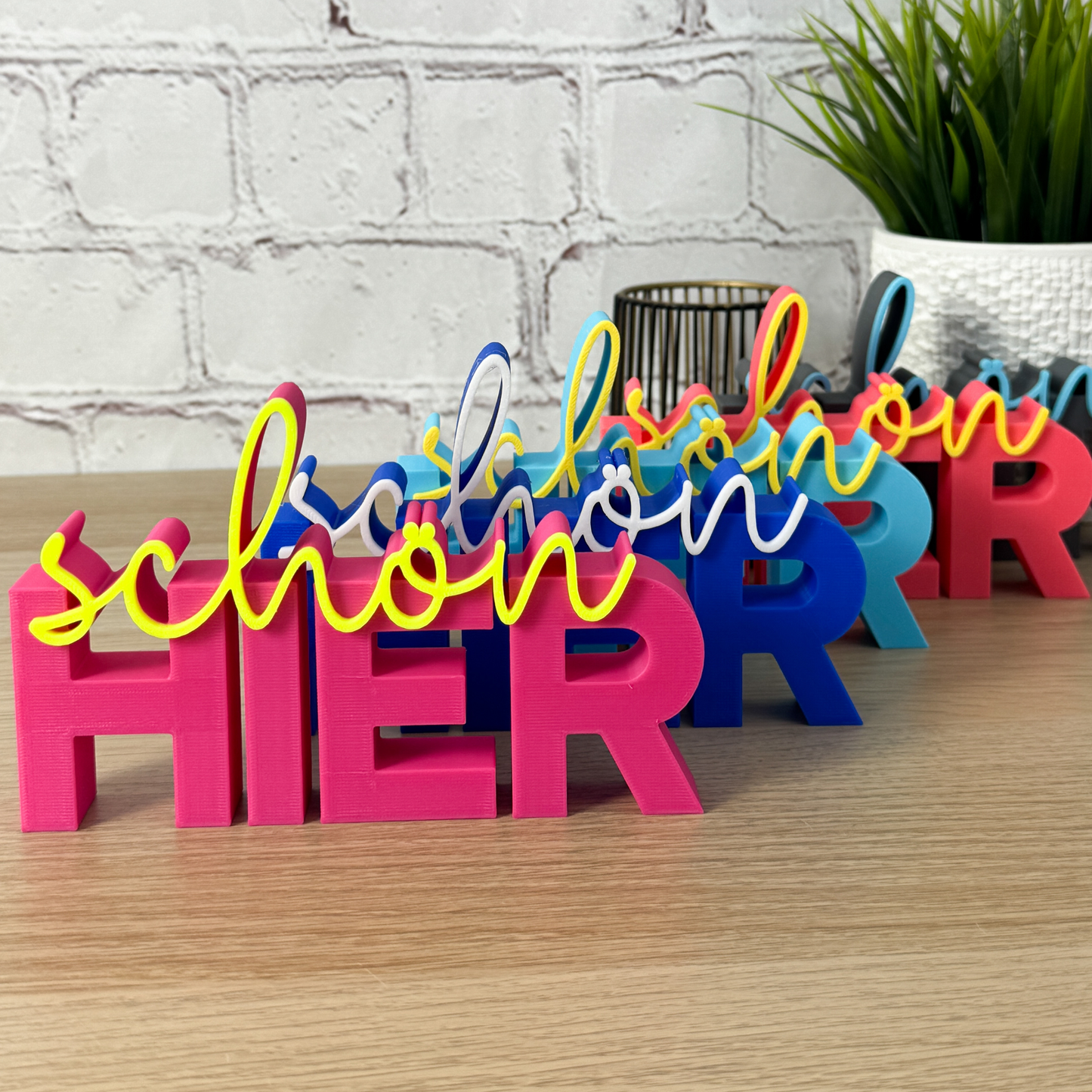 3D Schriftzug schön hier