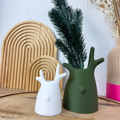 Hirsch Deko Vase, 3D-Vase aus PLA in Wunschfarbe