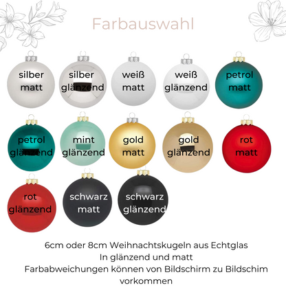 6cm & 8cm Weihnachtskugel personalisiert mit Name