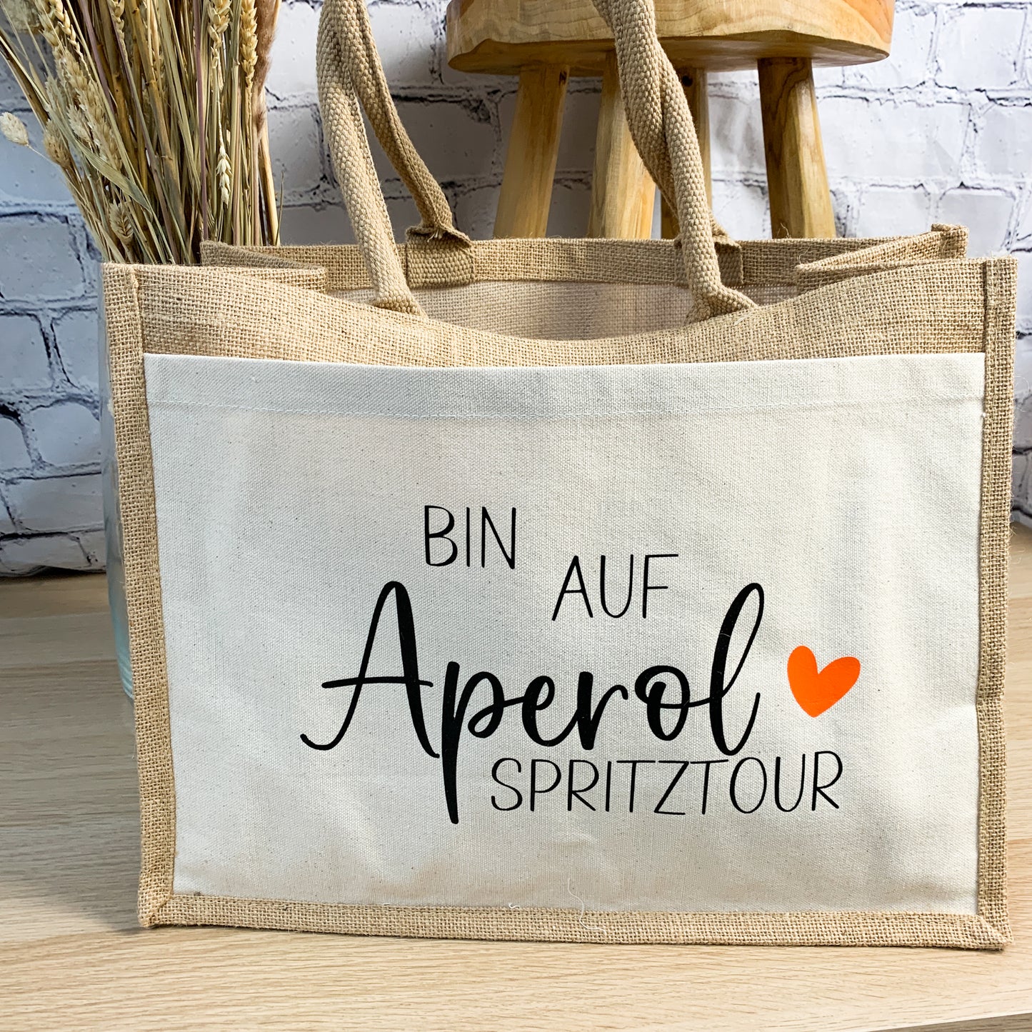 Jutetasche Bin auf Aperol Spritztour