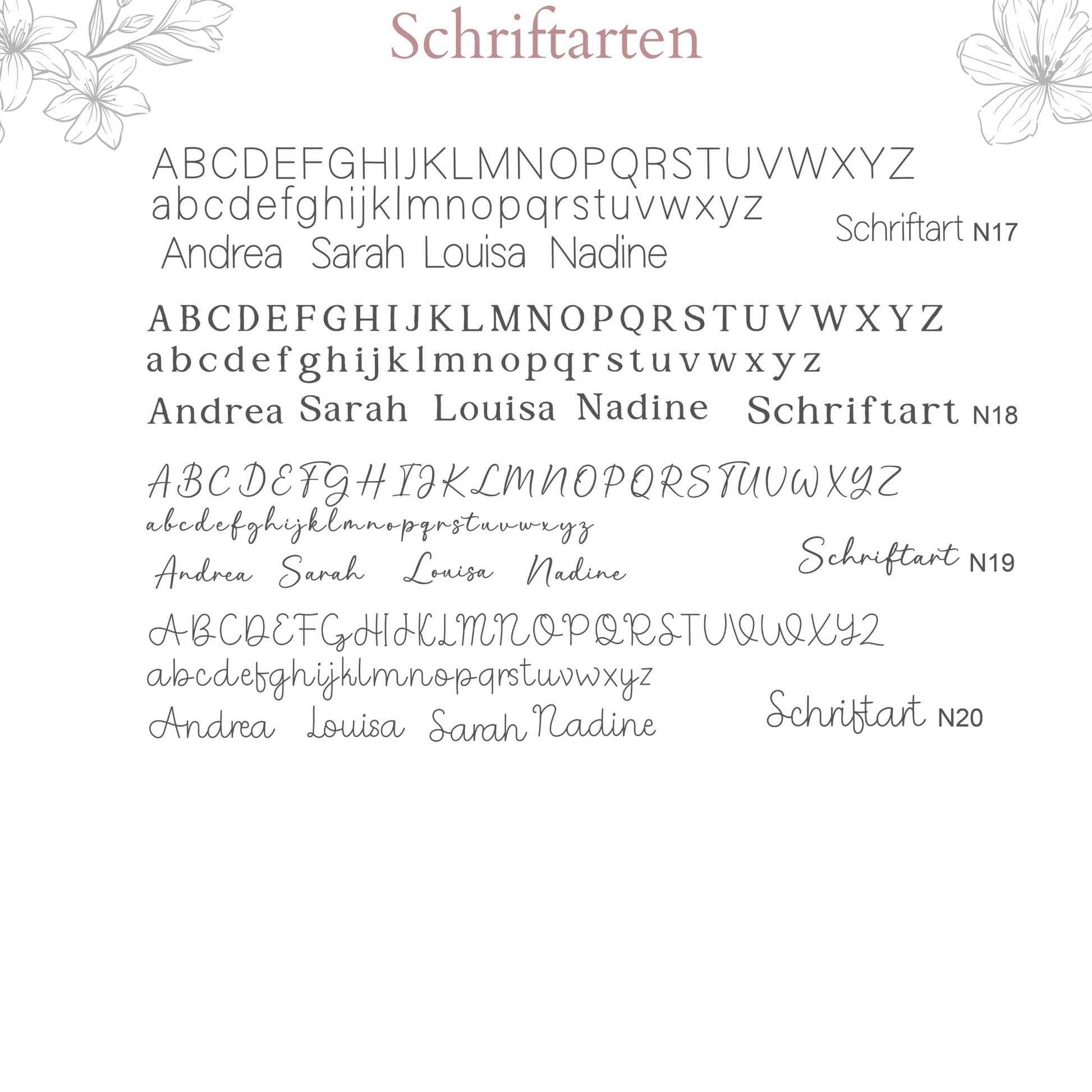 Schriftarten 17-20