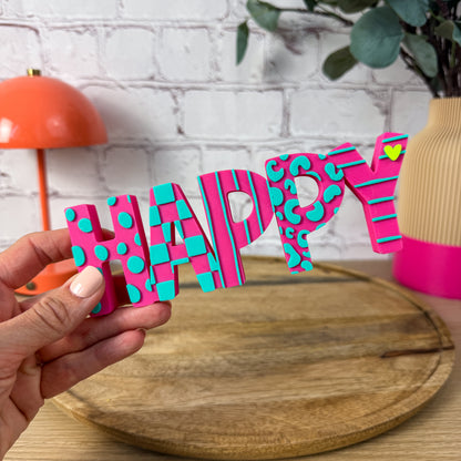 3D Schriftzug Happy