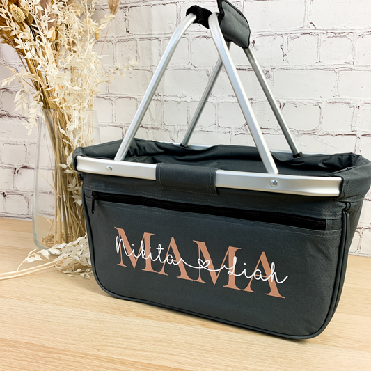 Personalisierter Einkaufskorb für Mama mit Kindernamen