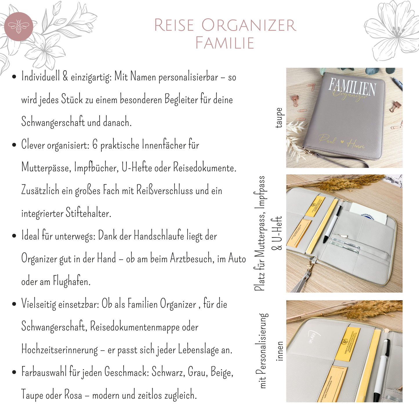 Familien Organizer Mappe – Dein Ordnungshelfer für unterwegs