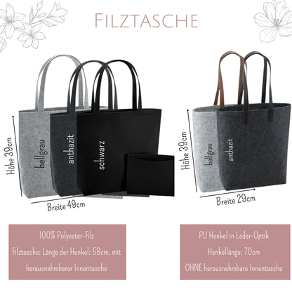 Filztasche Omas sind wie Mamas nur mit Puderzucker - Geschenk Oma