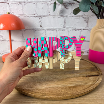 3D Schriftzug Happy