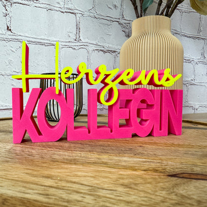 3D Schriftzug Herzens Kollegin