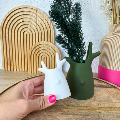 Hirsch Deko Vase, 3D-Vase aus PLA in Wunschfarbe