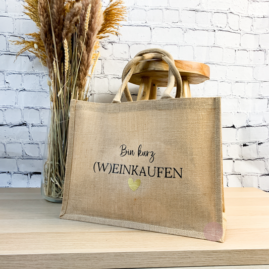 Jutetasche Bin kurz Weinkaufen