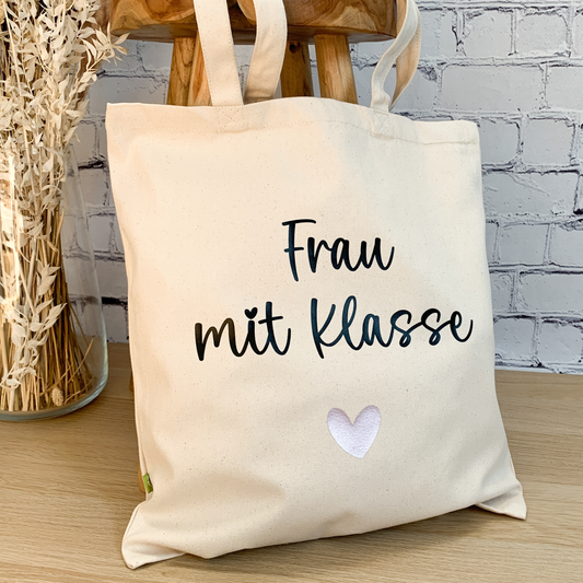 Stoffbeutel Frau mit Klasse - Geschenk für Lehrerin