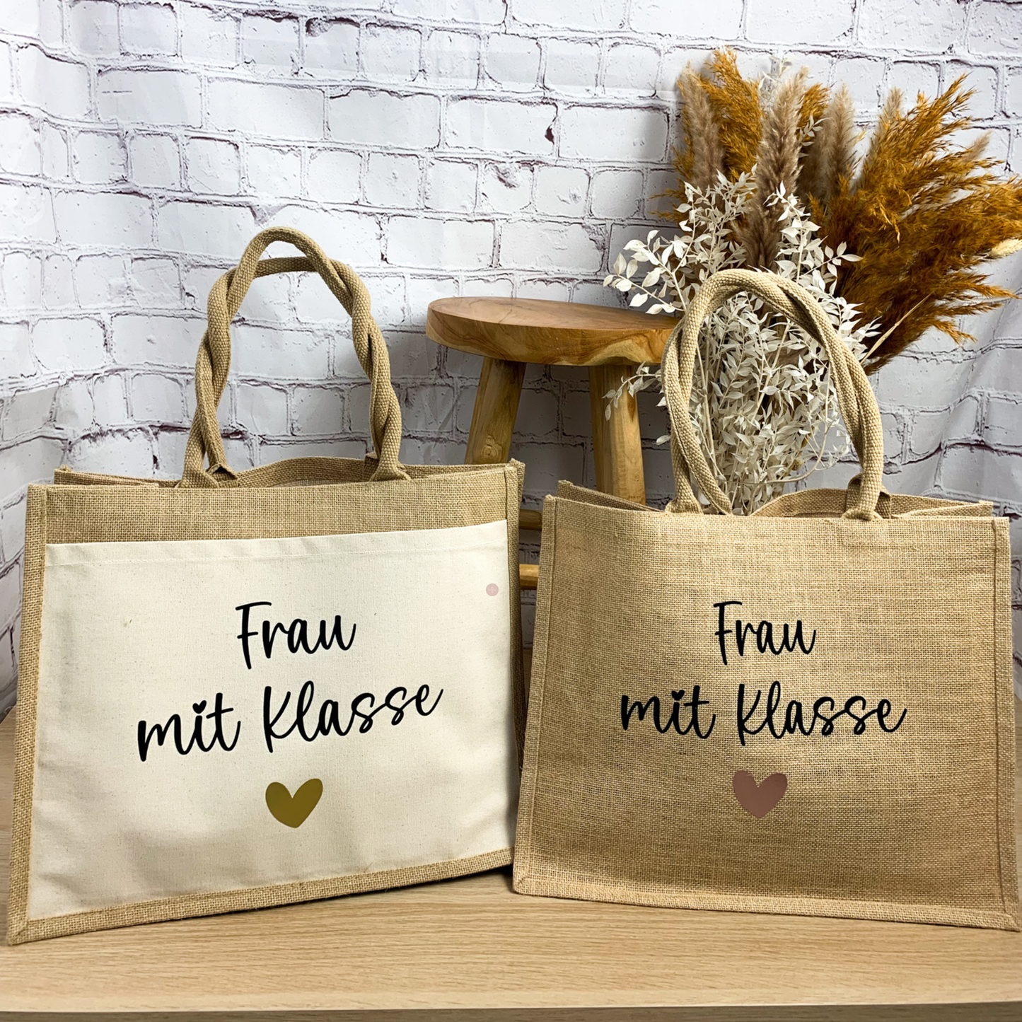 Jute Tasche Frau mit Klasse - Lehrerin Abschiedsgeschenk