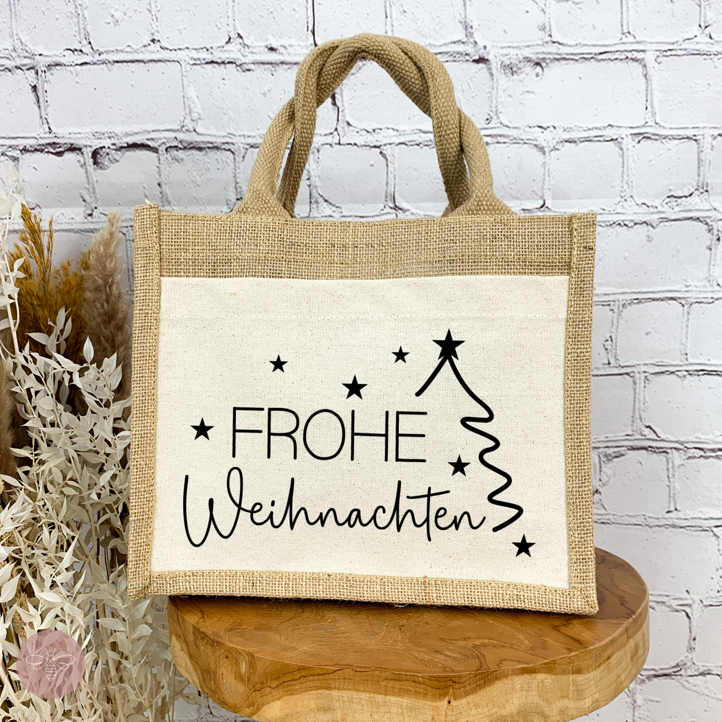 Jutetasche Frohe Weihnachten