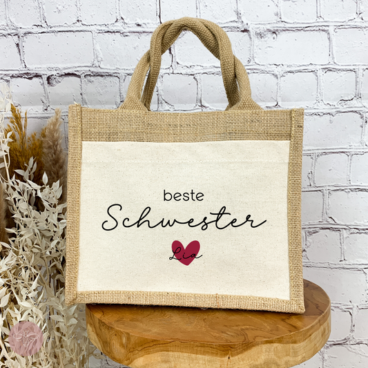 Jutetasche beste Schwester