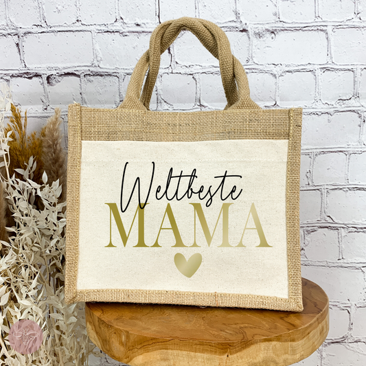 Jutetasche Weltbeste Mama