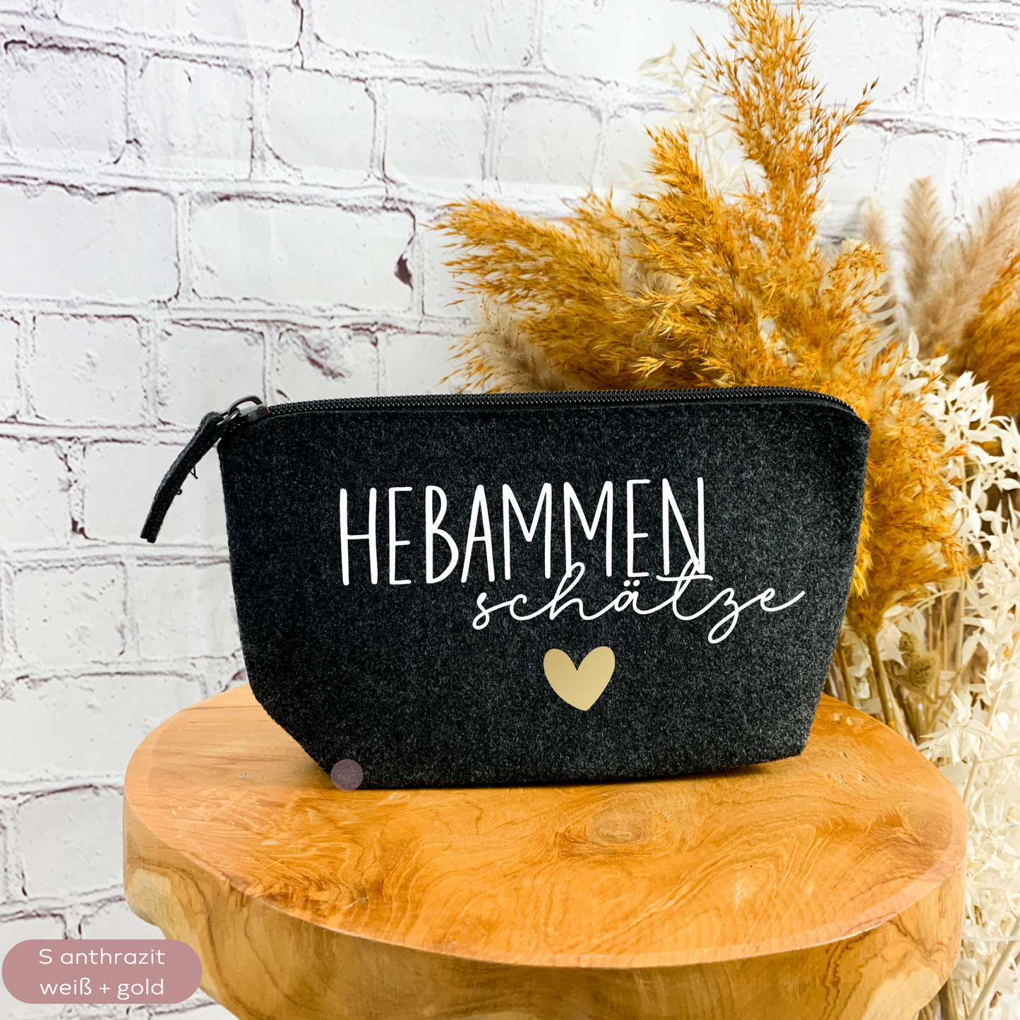 Kosmetiktasche Filz Hebammenschätze