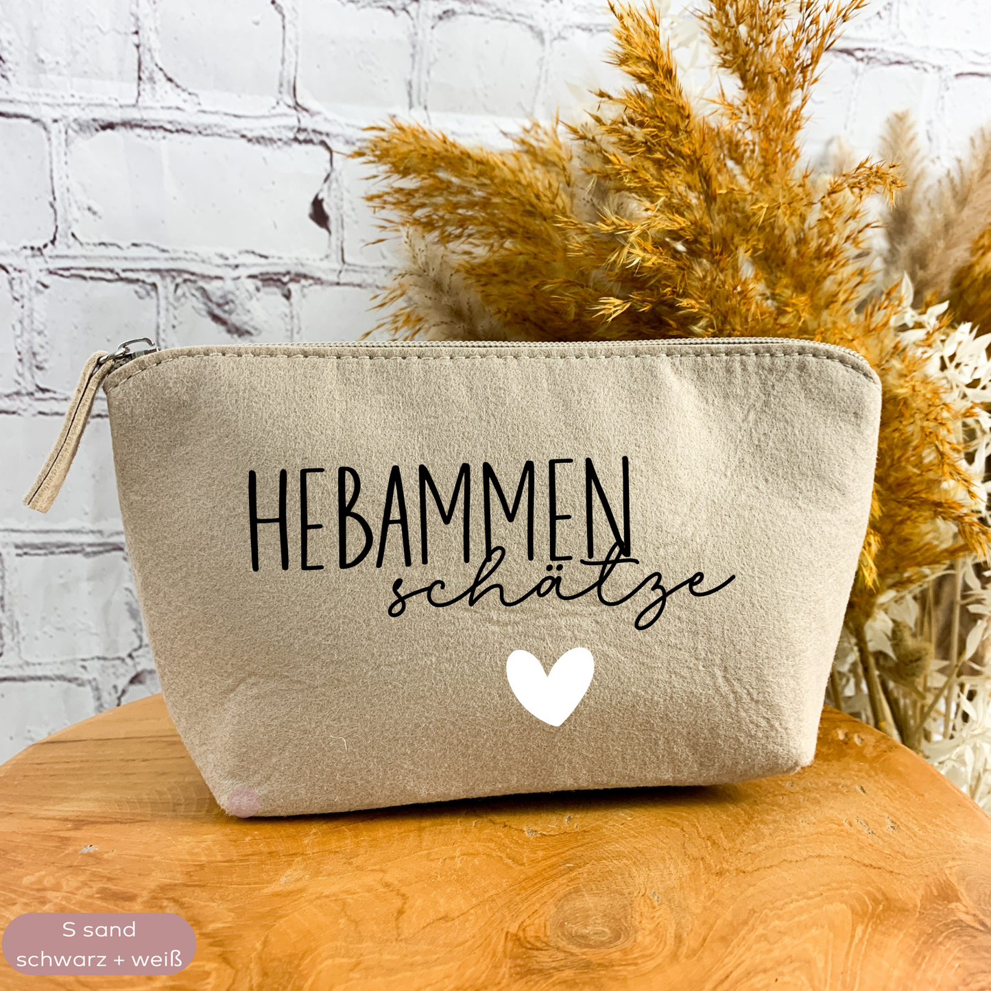 Kosmetiktasche Filz Hebammenschätze