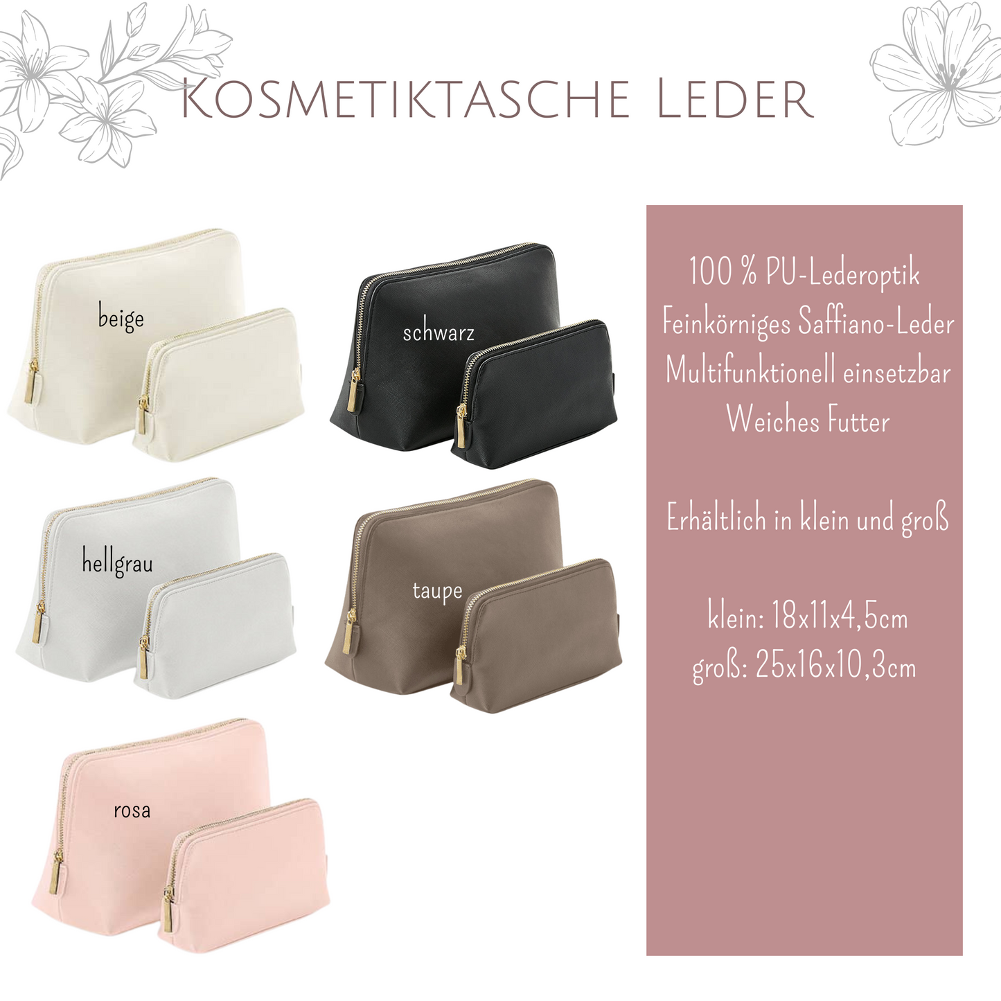 personalisierte Kosmetiktasche mit Namen und Herz