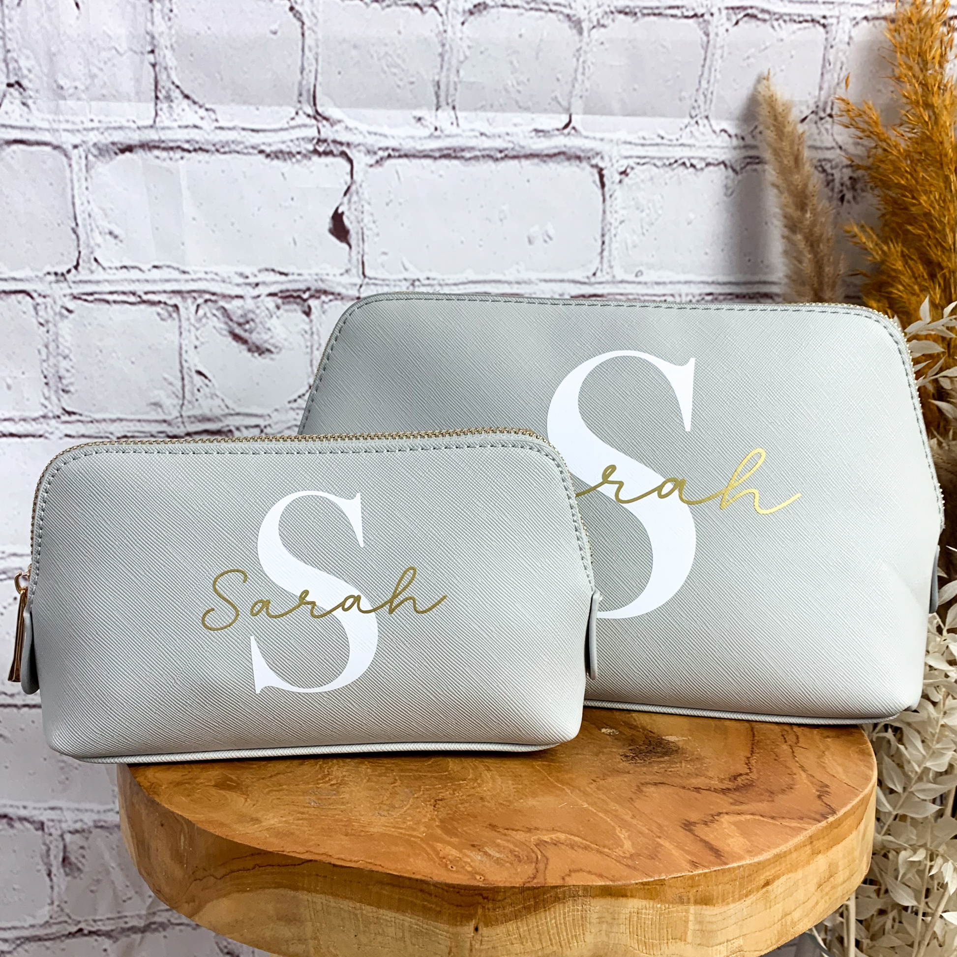 Kosmetiktasche personalisiert mit Namen und Initiale