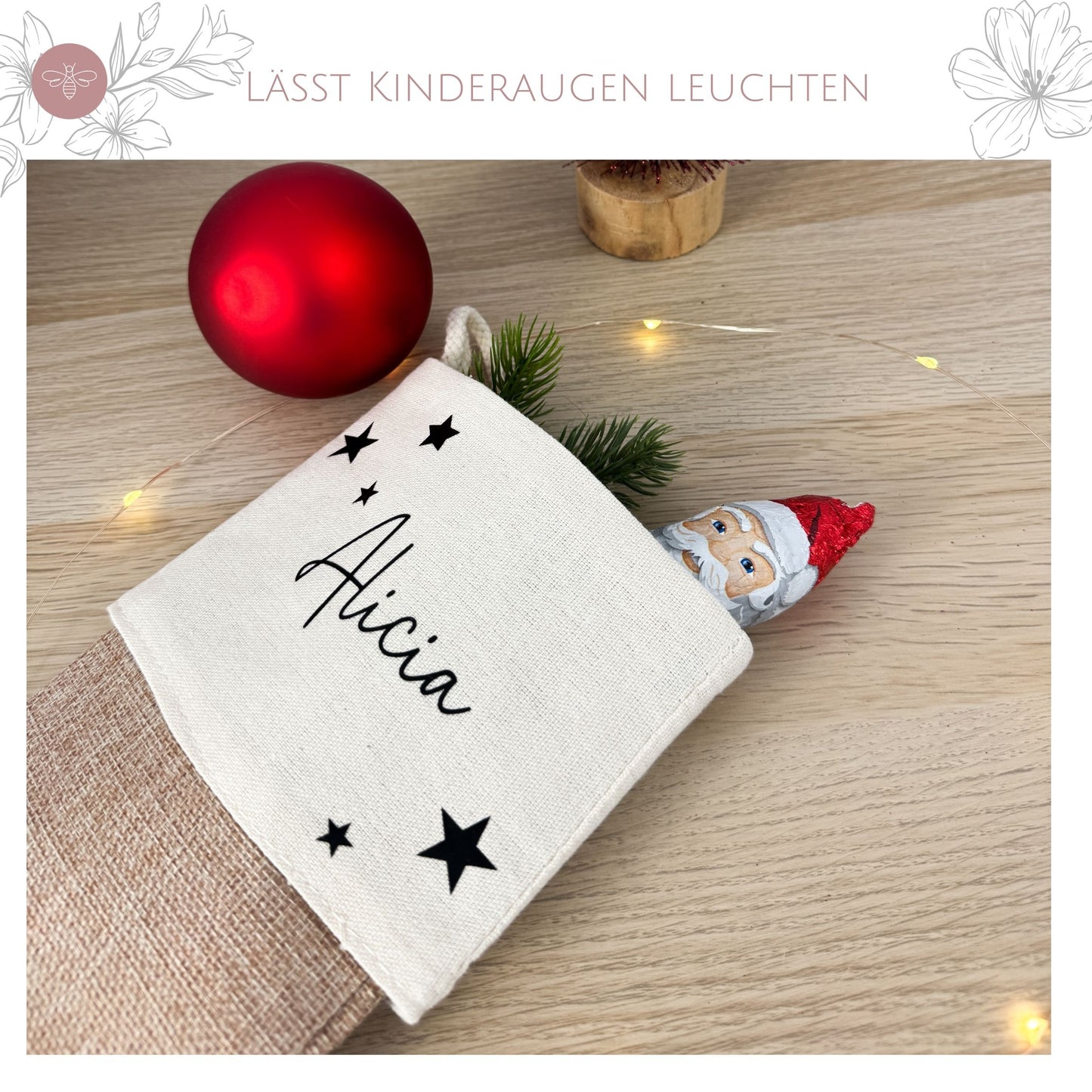 Nikolaussocke personalisiert mit Name und Motiv