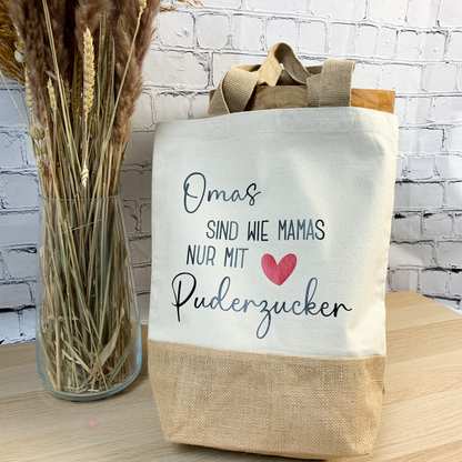 Umweltfreundlicher Baumwollshopper für Omas – perfekt für Einkauf und Alltag.