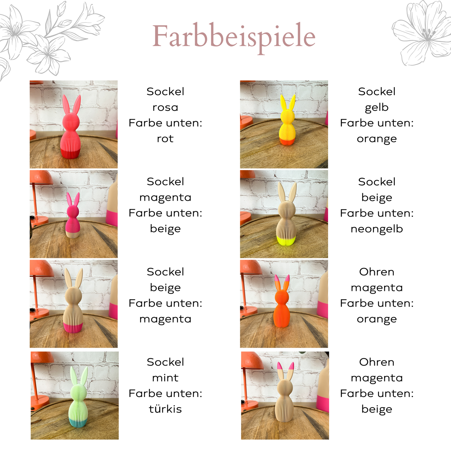 3D Osterhase „Geriffelt“ zweifarbig