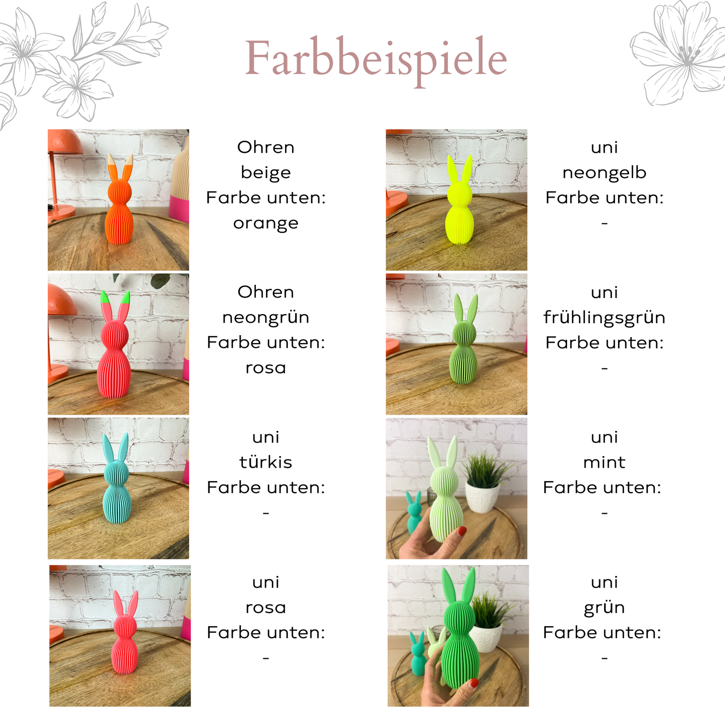 3D Osterhase „Geriffelt“ zweifarbig