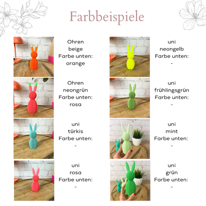 3D Osterhase „Geriffelt“ zweifarbig