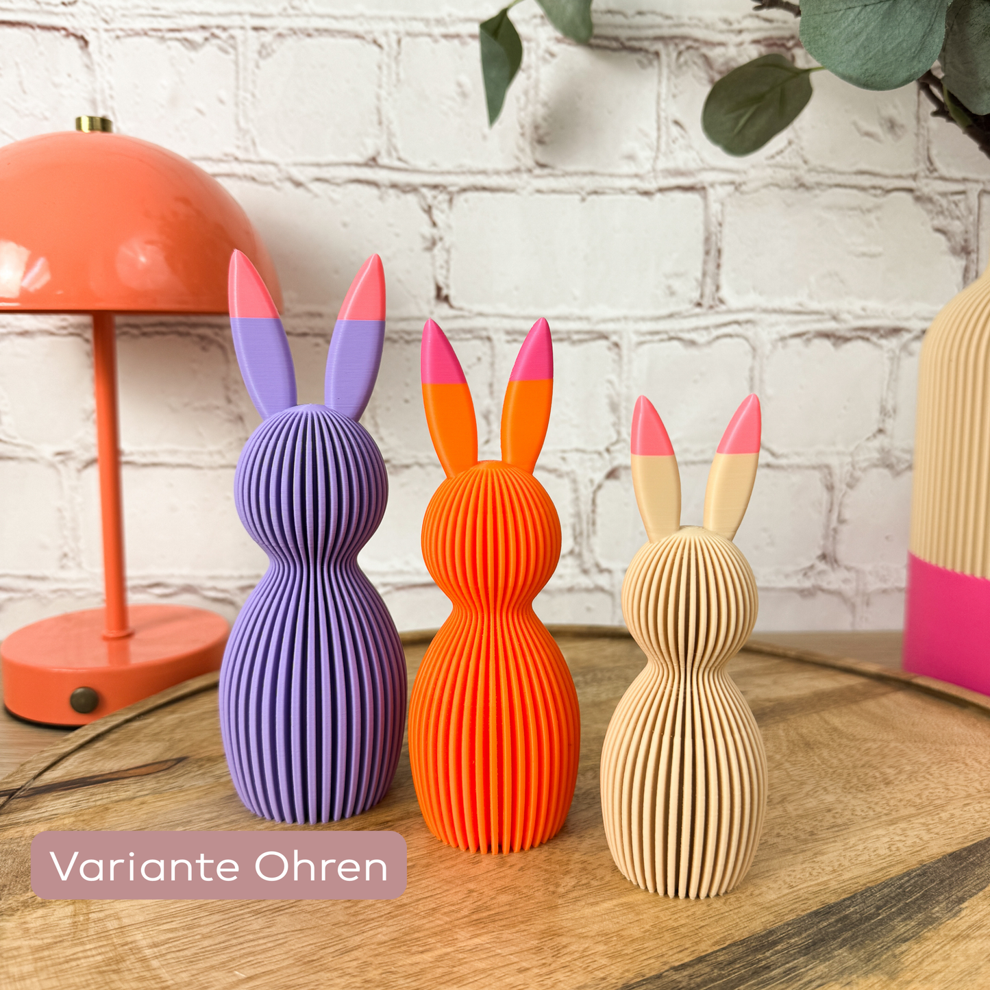 3D Osterhase „Geriffelt“ zweifarbig
