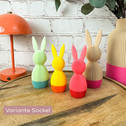 3D Osterhase „Geriffelt“ zweifarbig