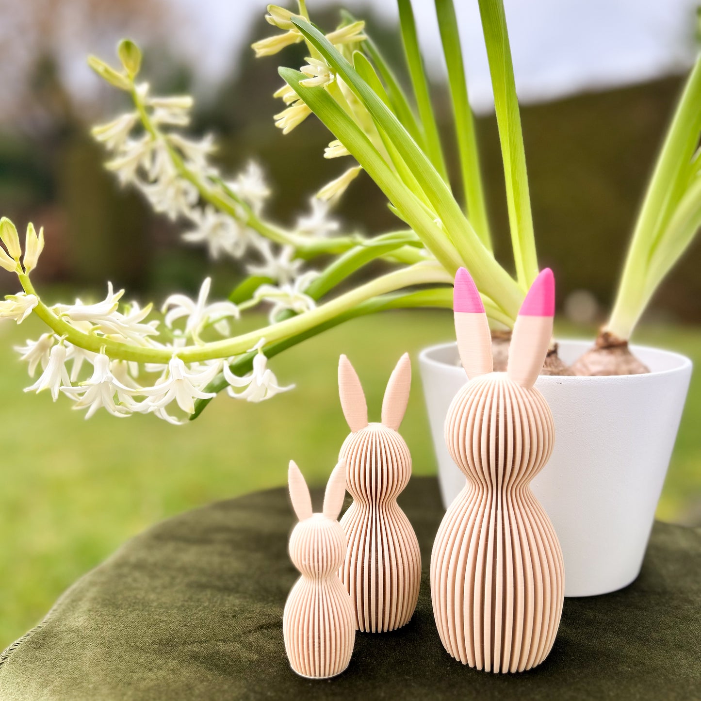 3D Osterhase „Geriffelt“ zweifarbig