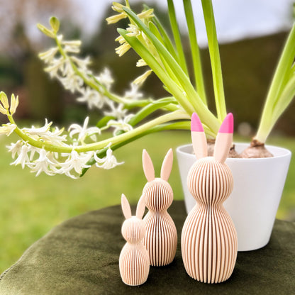 3D Osterhase „Geriffelt“ zweifarbig