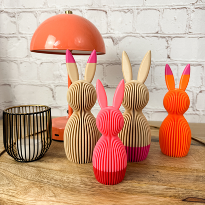 3D Osterhase „Geriffelt“ zweifarbig