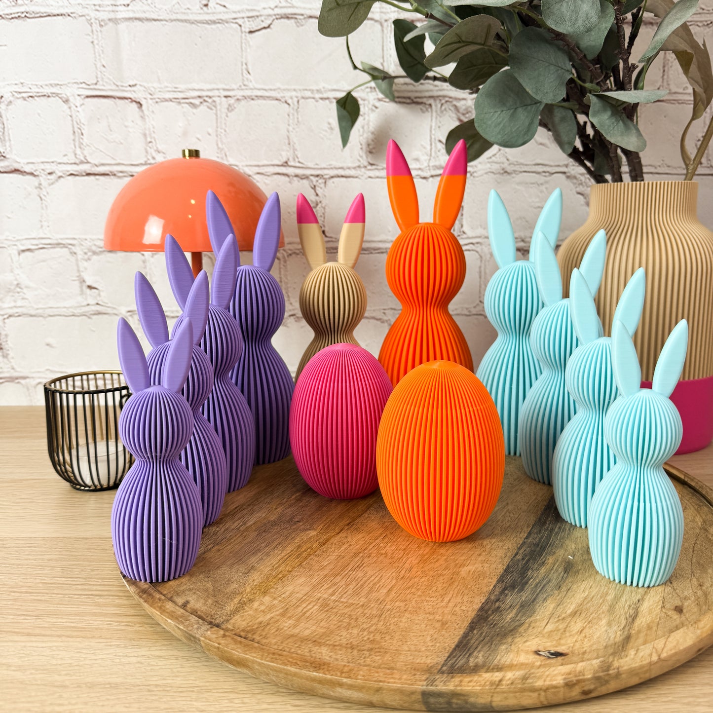 3D Osterhase „Geriffelt“ zweifarbig