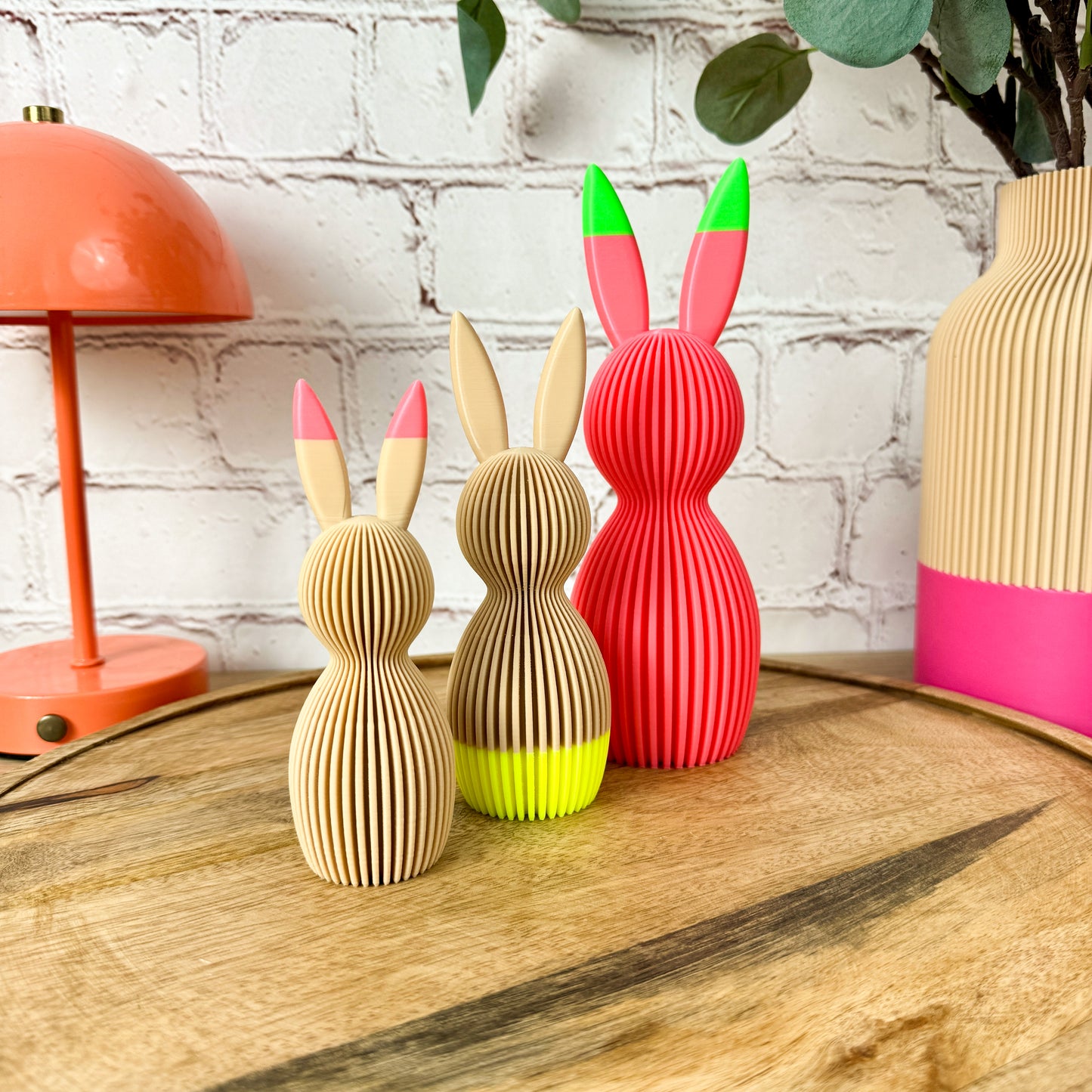 3D Osterhase „Geriffelt“ zweifarbig
